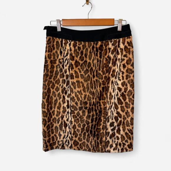 Etcetera Dresses & Skirts - Vintage Etcetera Leopard Cheetah Faux Fur Midi Skirt